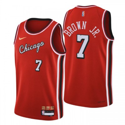 Chicago Bulls #7 Troy Brown Jr. Men's Nike Red 202122 Swingman NBA Jersey - City Edition Men's